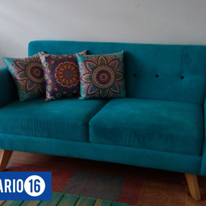 sofa vintage escandinavo moderno azul